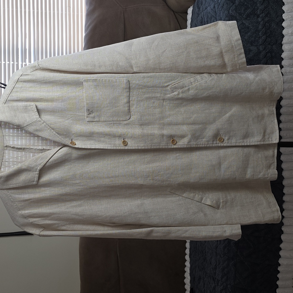 Caramelo Beige Fabric Jacket Womens Large (Elena #12)
